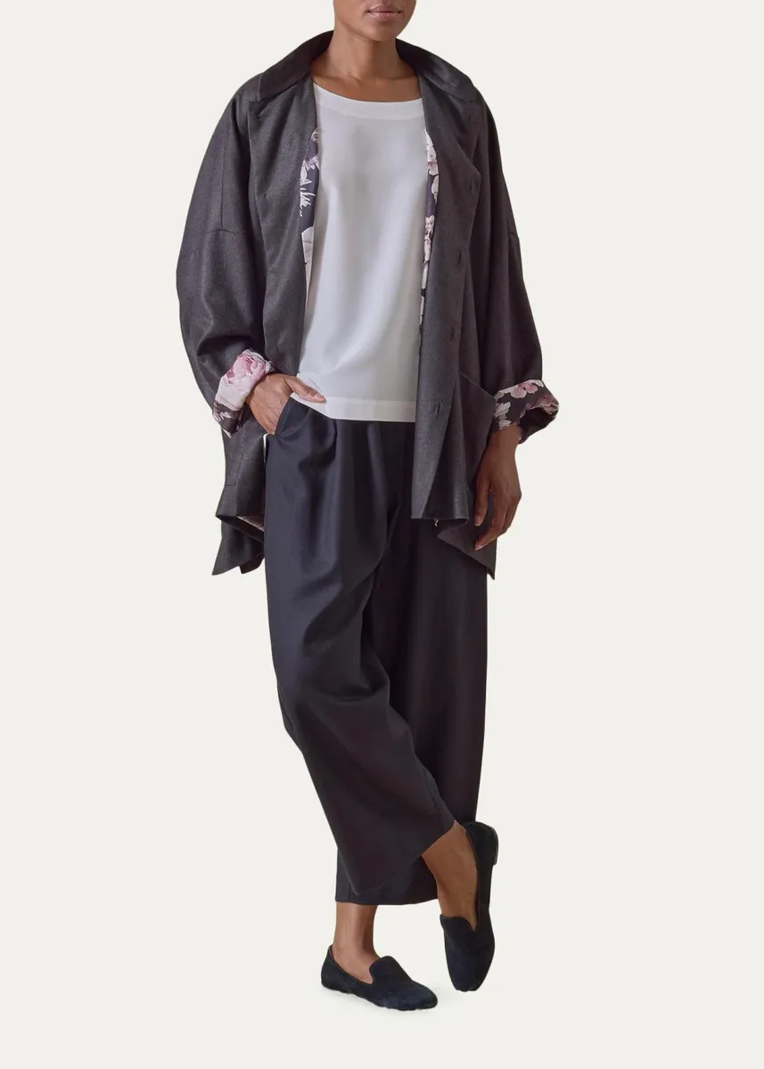 Eskandar Silk Cashmere Mandarin Jacket - Long | Thumbnail 7 Eskandar Silk Cashmere Mandarin Jacket - Long | Thumbnail 7