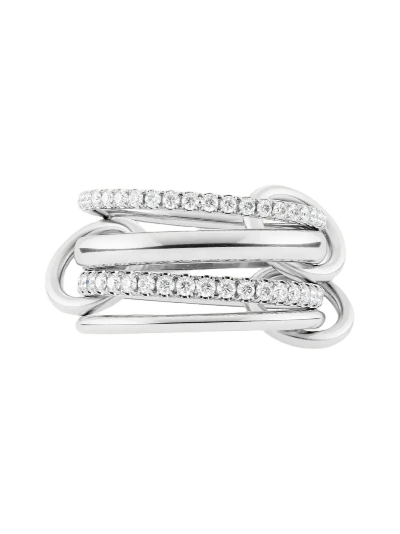 Spinelli Kilcollin Polaris Blanc 18K White Gold Diamond Pave 4-Band Ring