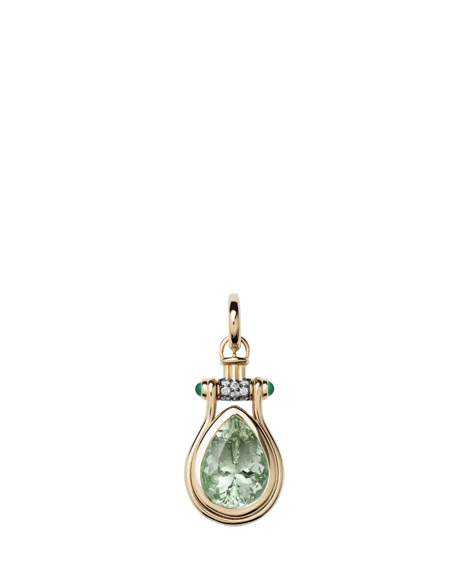 Mason and Books 14K Pendulum Pear Pendant with Prasiolite | Thumbnail 2 Mason and Books 14K Pendulum Pear Pendant with Prasiolite | Thumbnail 2