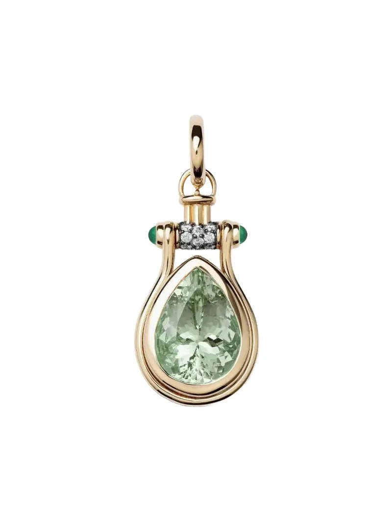 Mason and Books 14K Pendulum Pear Pendant with Prasiolite