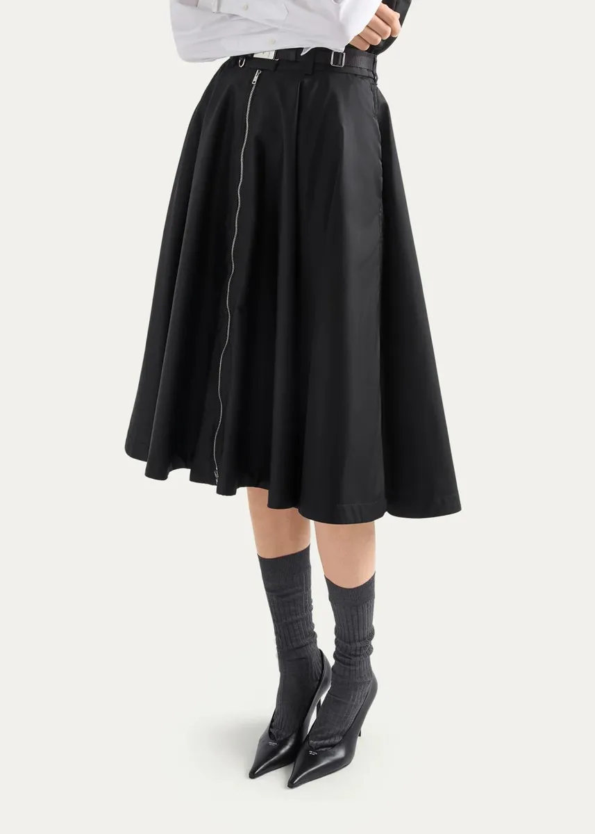 Prada Belted A-Line Skirt | Thumbnail 4 Prada Belted A-Line Skirt | Thumbnail 4