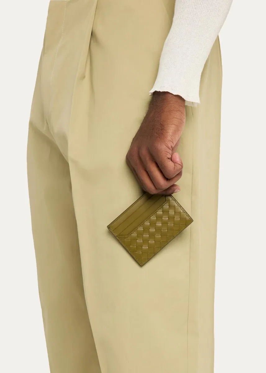 Bottega Veneta Men's Intrecciato Leather Card Holder | Thumbnail 2