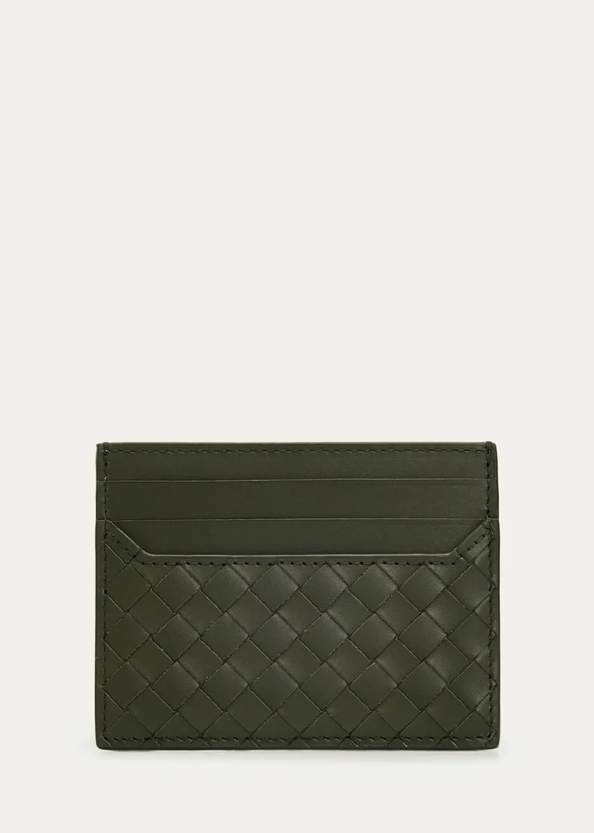 Bottega Veneta Men's Intrecciato Leather Card Holder | Thumbnail 3