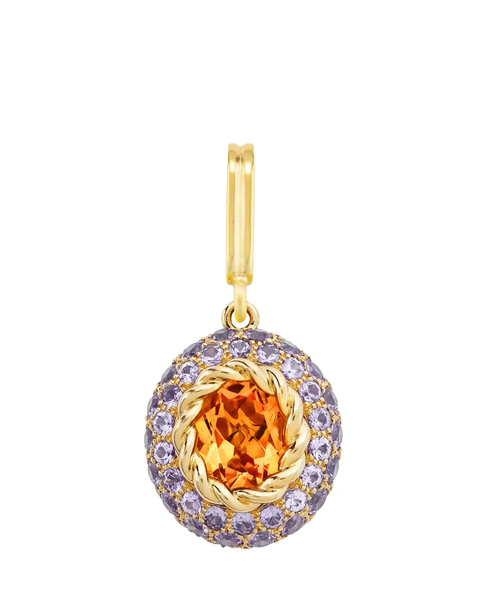 Mellerio 18K Yellow Gold Baby Blossom Charm with Citrine and Purple Sapphires | Thumbnail 2 Mellerio 18K Yellow Gold Baby Blossom Charm with Citrine and Purple Sapphires | Thumbnail 2