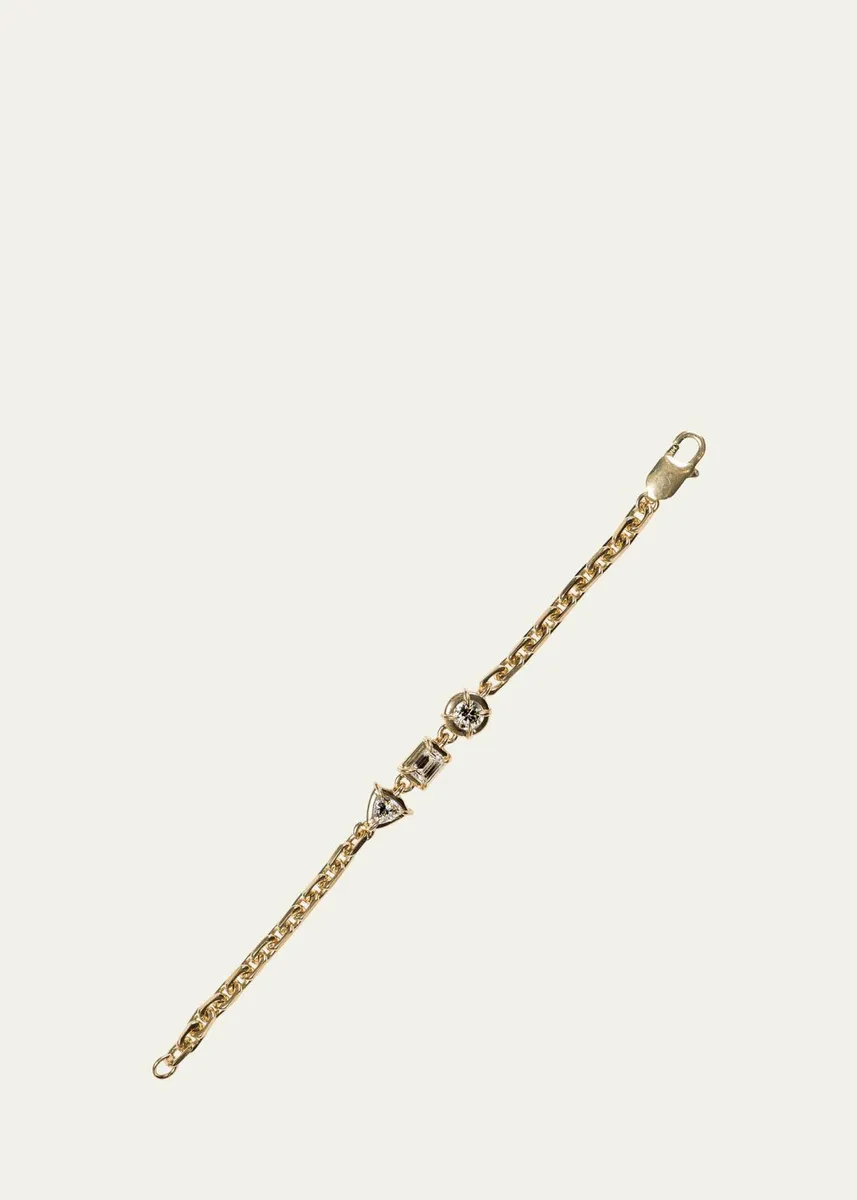 Dara Kaye Architectura Triple-Stone Solitaire Chain Bracelet | Thumbnail 2 Dara Kaye Architectura Triple-Stone Solitaire Chain Bracelet | Thumbnail 2