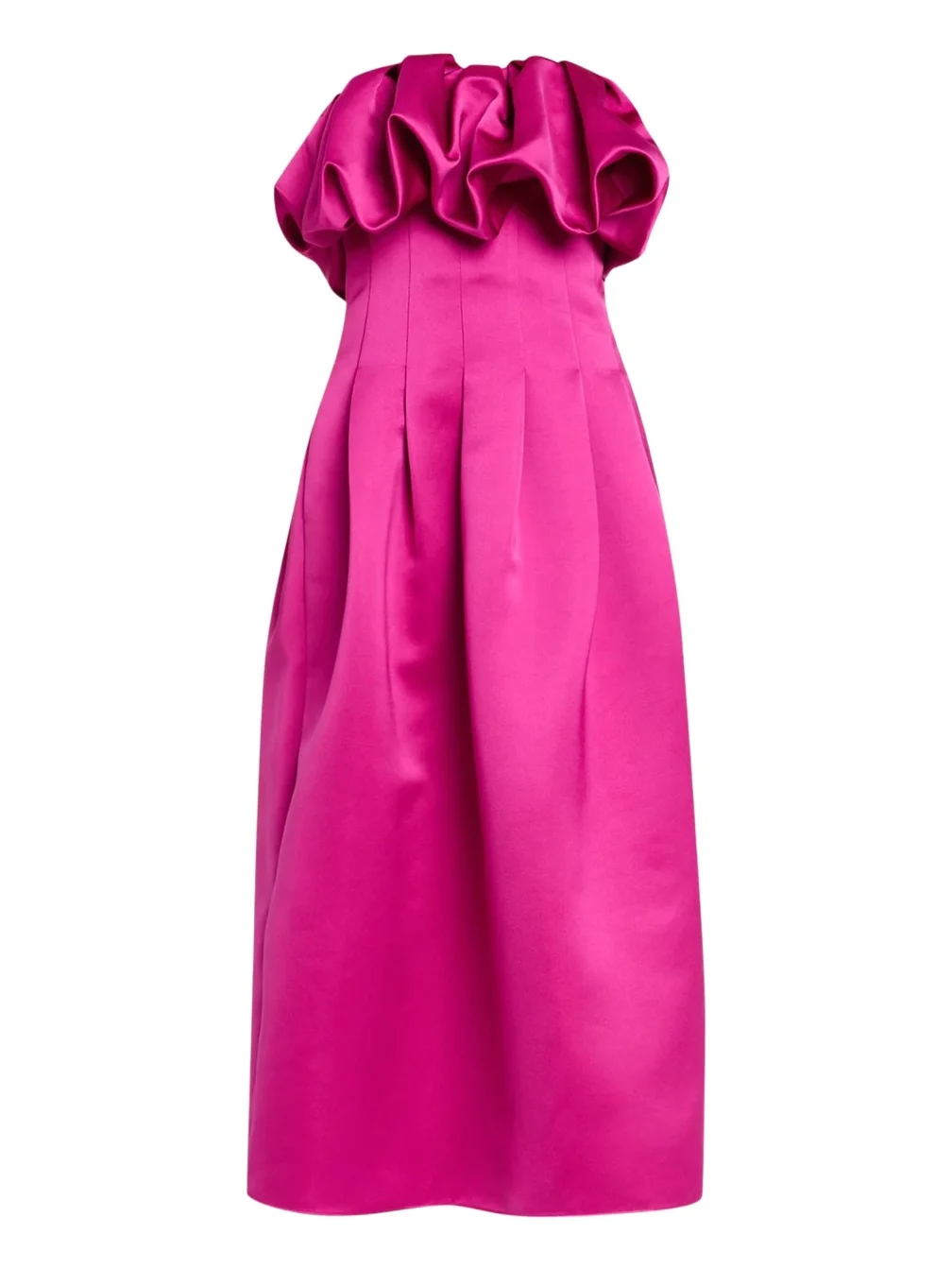 Cosima Strapless Satin Tea-Length Dress