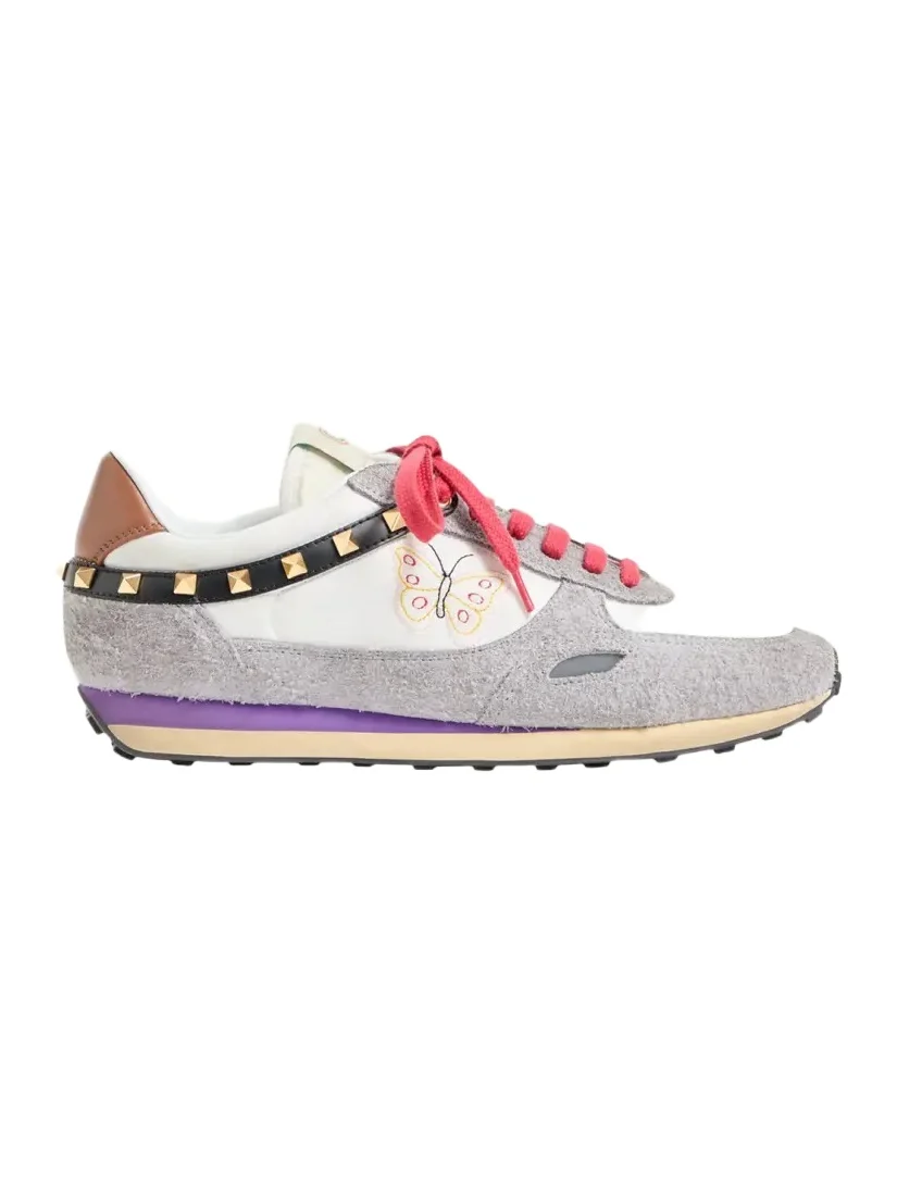 Valentino Garavani Men's Stud Up Crosta Low-Top Sneakers