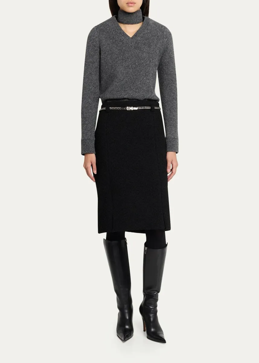 Marc Jacobs Runway Tweed Virgin Wool-Blend Knee-Length Skirt | Thumbnail 2