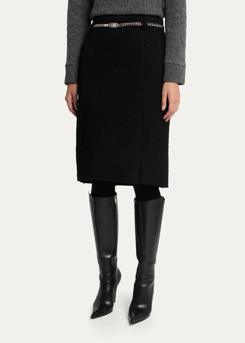 Marc Jacobs Runway Tweed Virgin Wool-Blend Knee-Length Skirt | Thumbnail 4