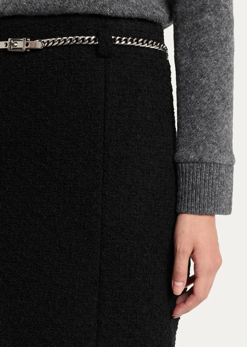 Marc Jacobs Runway Tweed Virgin Wool-Blend Knee-Length Skirt | Thumbnail 5