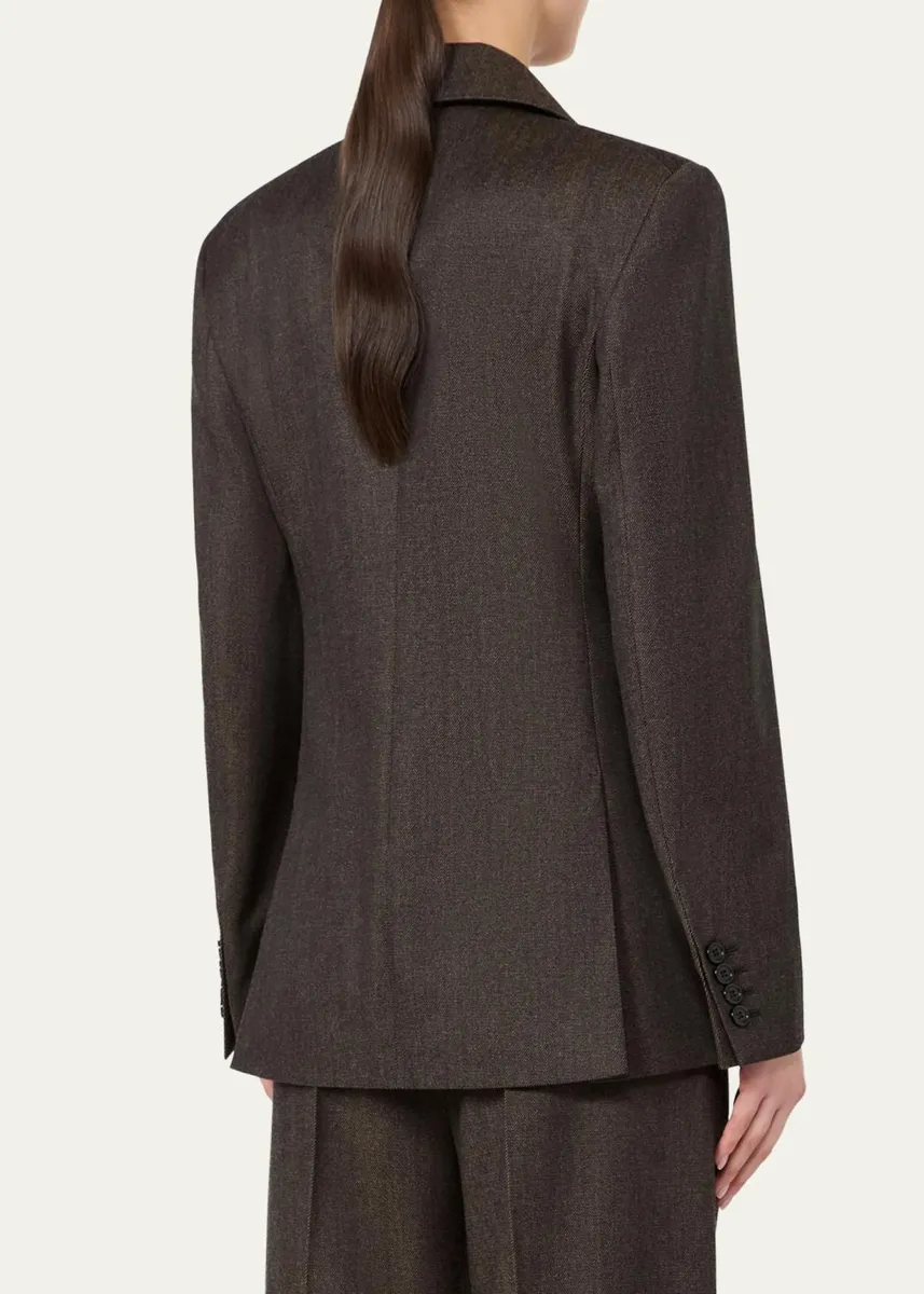 Max Mara Double-Breasted Wool-Blend Jacket | Thumbnail 3 Max Mara Double-Breasted Wool-Blend Jacket | Thumbnail 3