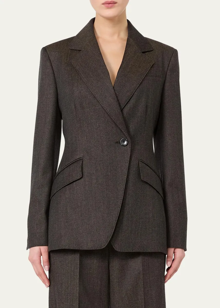 Max Mara Double-Breasted Wool-Blend Jacket | Thumbnail 4 Max Mara Double-Breasted Wool-Blend Jacket | Thumbnail 4