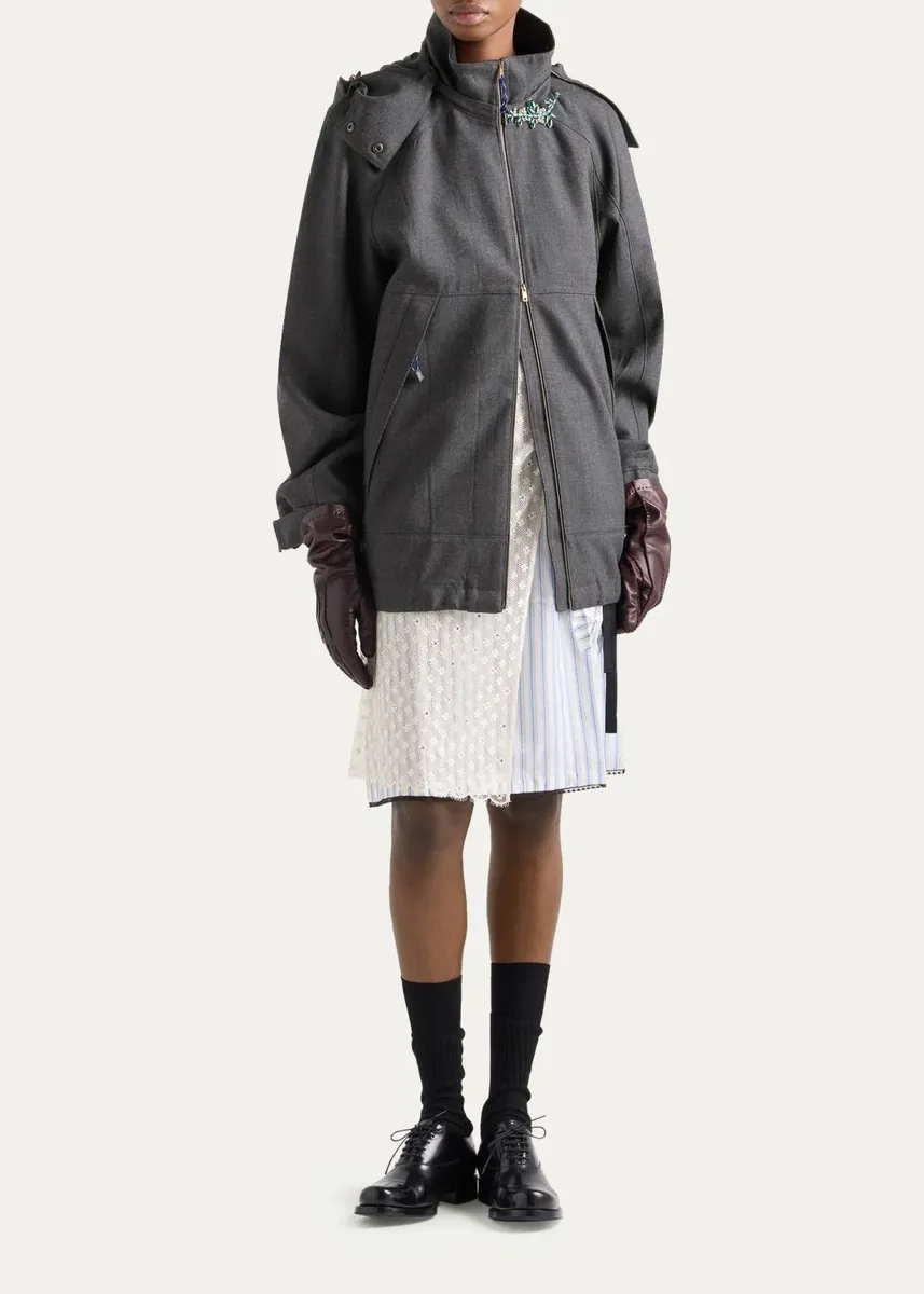 Prada Straight Fit Wool Jacket | Thumbnail 2 Prada Straight Fit Wool Jacket | Thumbnail 2