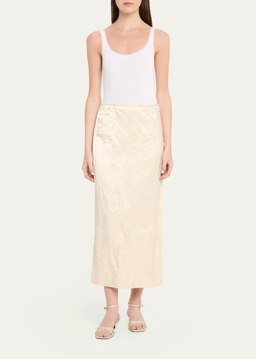 FFORME Mena Cotton-Blend Crinkled Straight Skirt | Thumbnail 2