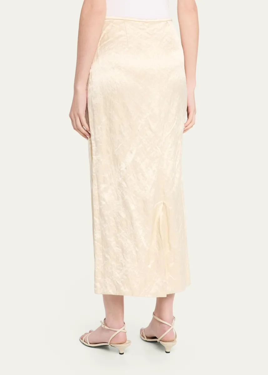 FFORME Mena Cotton-Blend Crinkled Straight Skirt | Thumbnail 3
