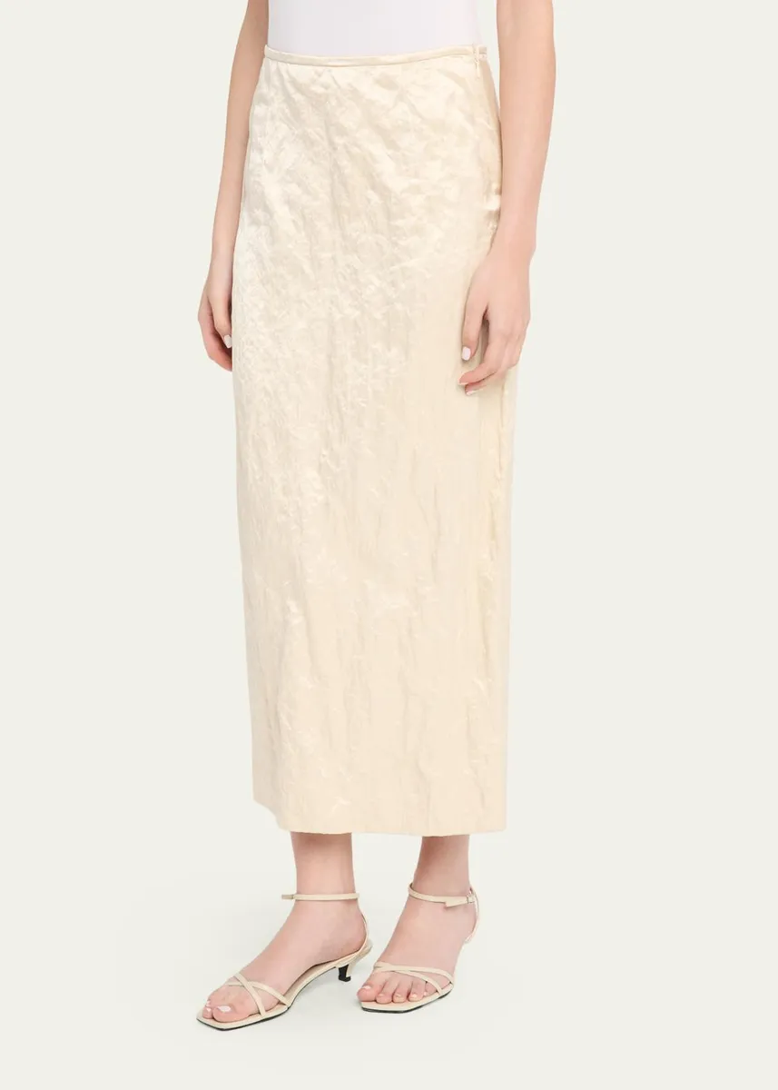 FFORME Mena Cotton-Blend Crinkled Straight Skirt | Thumbnail 4