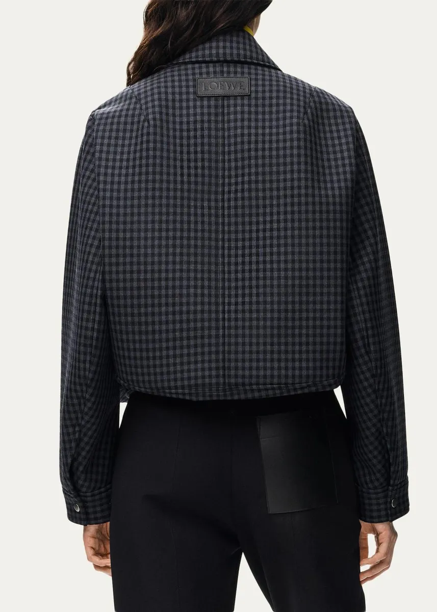 Loewe Check Wool-Blend Drawstring Balloon Jacket | Thumbnail 3 Loewe Check Wool-Blend Drawstring Balloon Jacket | Thumbnail 3