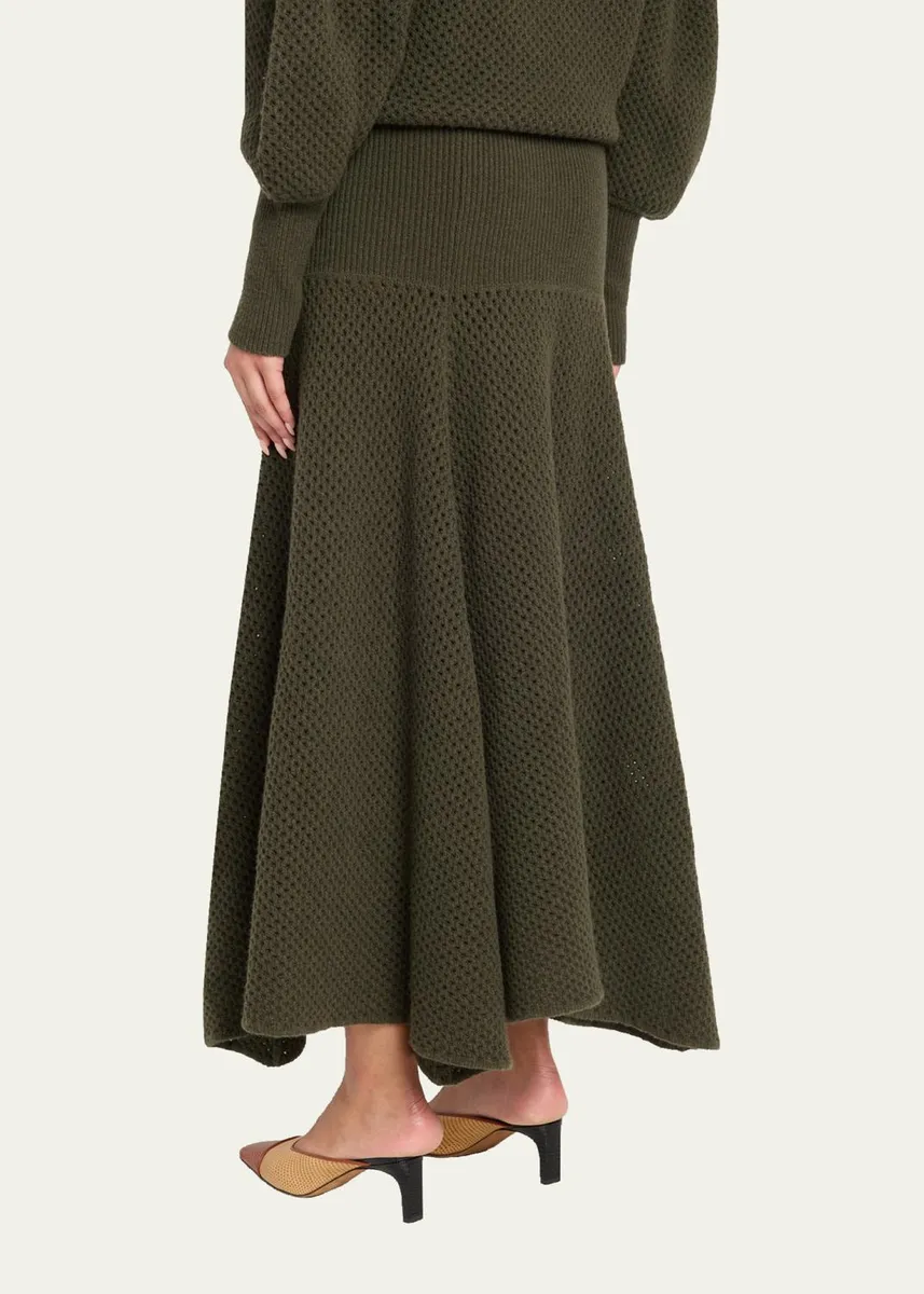 Ulla Johnson Lucia Wool Open Knit Midi Skirt | Thumbnail 3