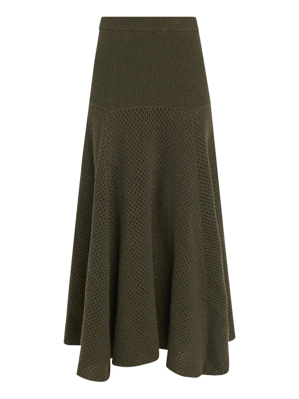 Lucia Wool Open Knit Midi Skirt