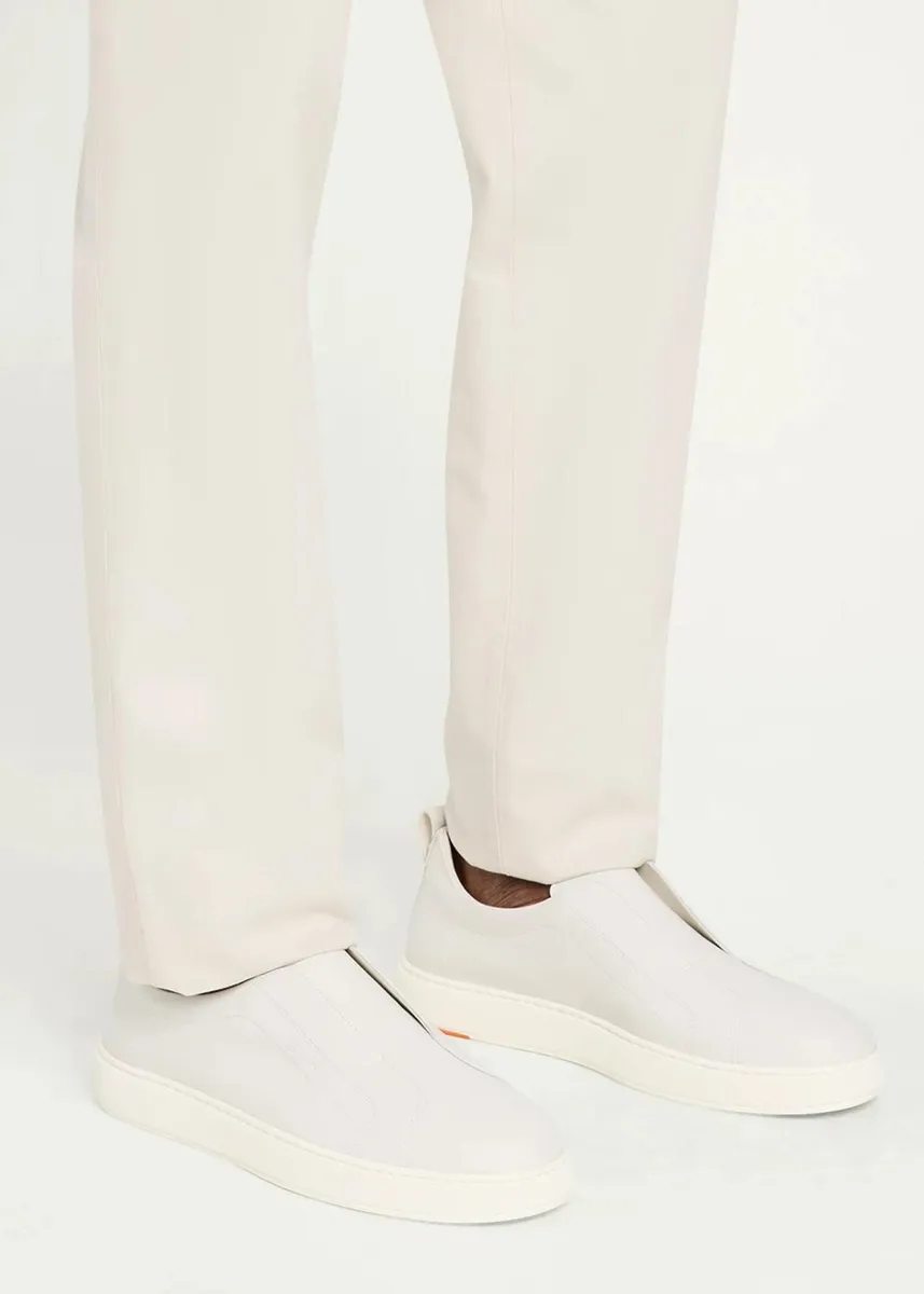 Santoni Men's Victory Deerskin Slip-On Sneakers | Thumbnail 2 Santoni Men's Victory Deerskin Slip-On Sneakers | Thumbnail 2