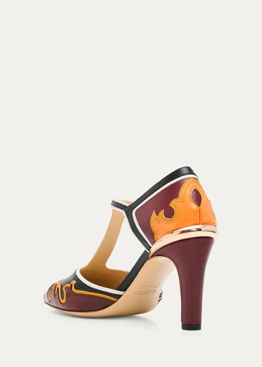 Gabriela Hearst 75mm Duna Western Leather Ankle-Strap Pumps | Thumbnail 2