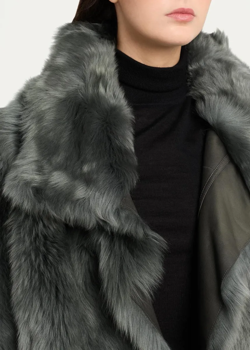 Yves Salomon Veste Reversible Leather & Shearling Jacket | Thumbnail 5 Yves Salomon Veste Reversible Leather & Shearling Jacket | Thumbnail 5