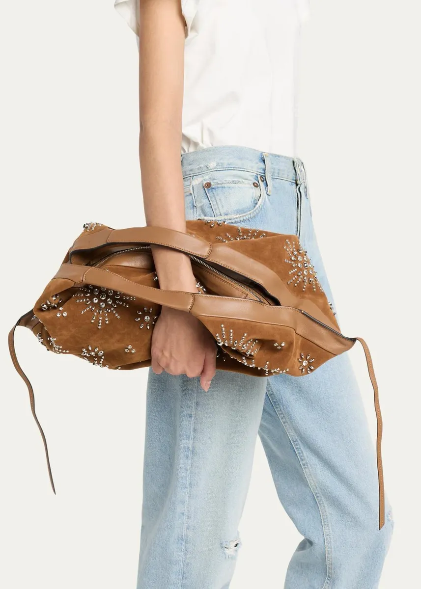 3.1 Phillip Lim Luna Studded Faux Suede Top-Handle Bag | Thumbnail 2 3.1 Phillip Lim Luna Studded Faux Suede Top-Handle Bag | Thumbnail 2