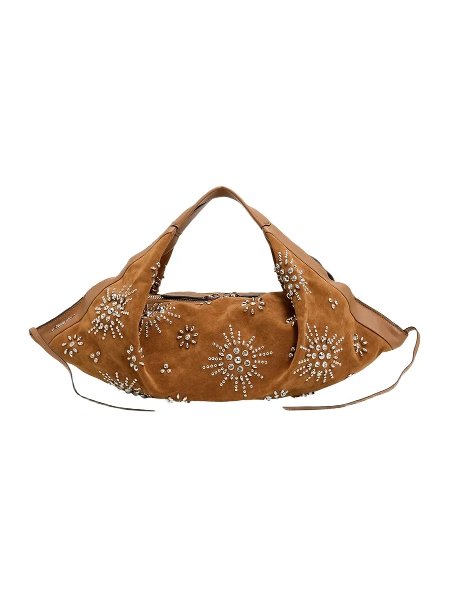 3.1 Phillip Lim Luna Studded Faux Suede Top-Handle Bag