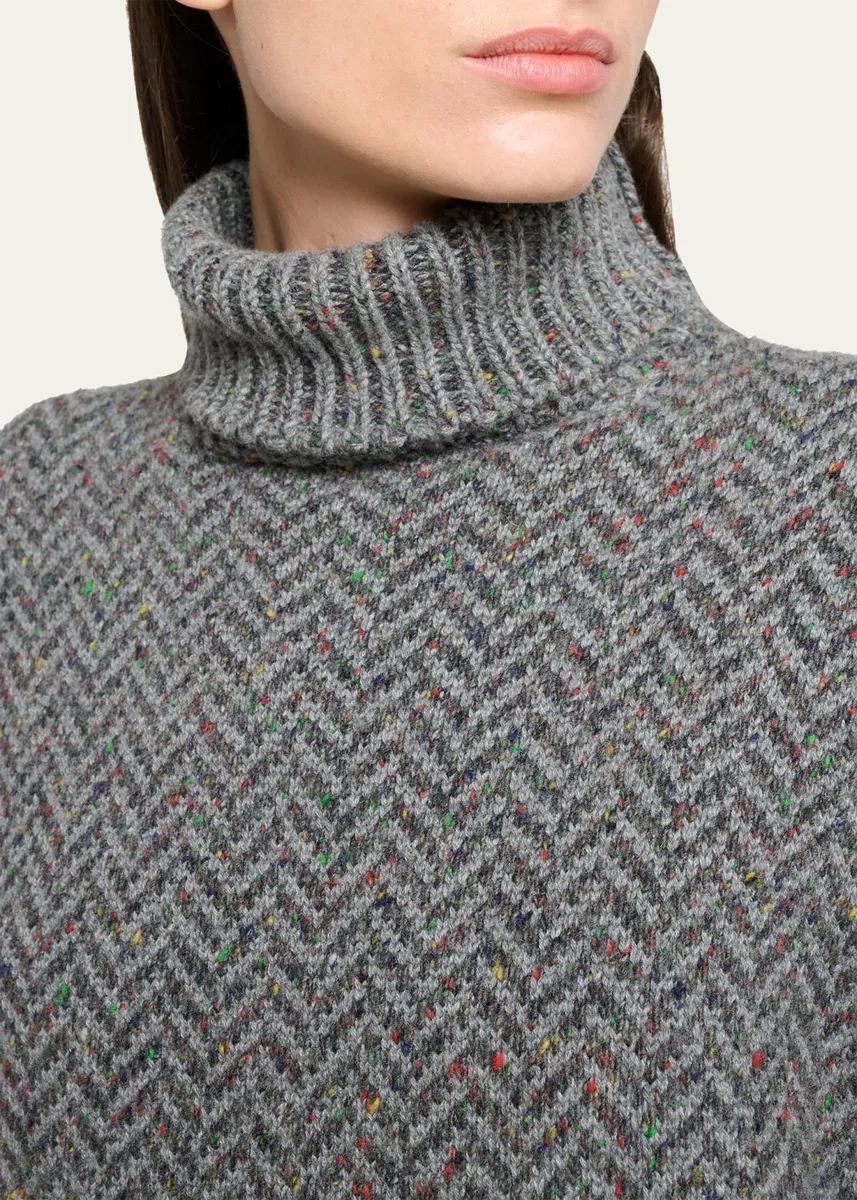 Gabriela Hearst Courtney Cashmere Herringbone Turtleneck Sweater | Thumbnail 5