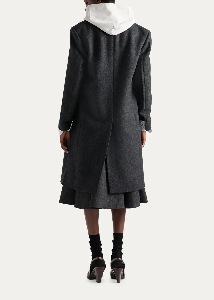 Prada Notch Lapel Wool Coat | Thumbnail 3 Prada Notch Lapel Wool Coat | Thumbnail 3