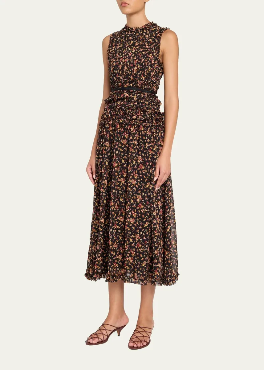 Ulla Johnson Etta Sleeveless Silk Maxi Dress | Thumbnail 4