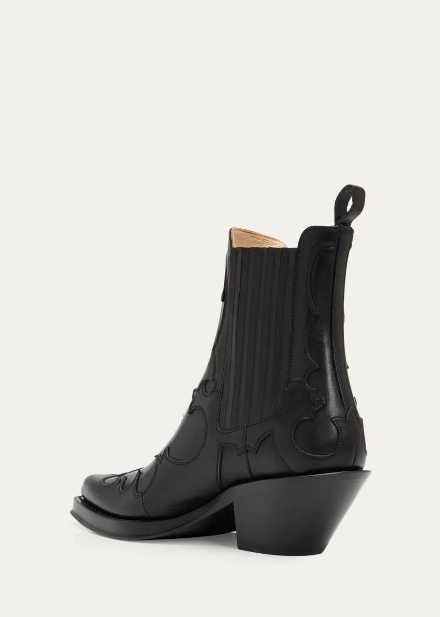 Gabriela Hearst 50mm Cassidy Leather Cowboy Ankle Boots | Thumbnail 4 Gabriela Hearst 50mm Cassidy Leather Cowboy Ankle Boots | Thumbnail 4