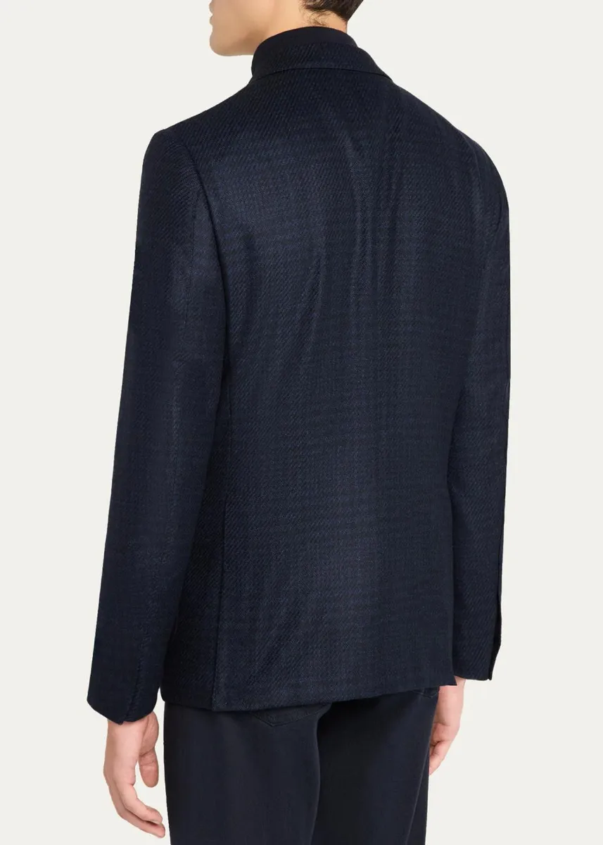 Zegna Men's Oasi Cashmere-Blend Plaid Single-Breasted Sport Coat | Thumbnail 3 Zegna Men's Oasi Cashmere-Blend Plaid Single-Breasted Sport Coat | Thumbnail 3