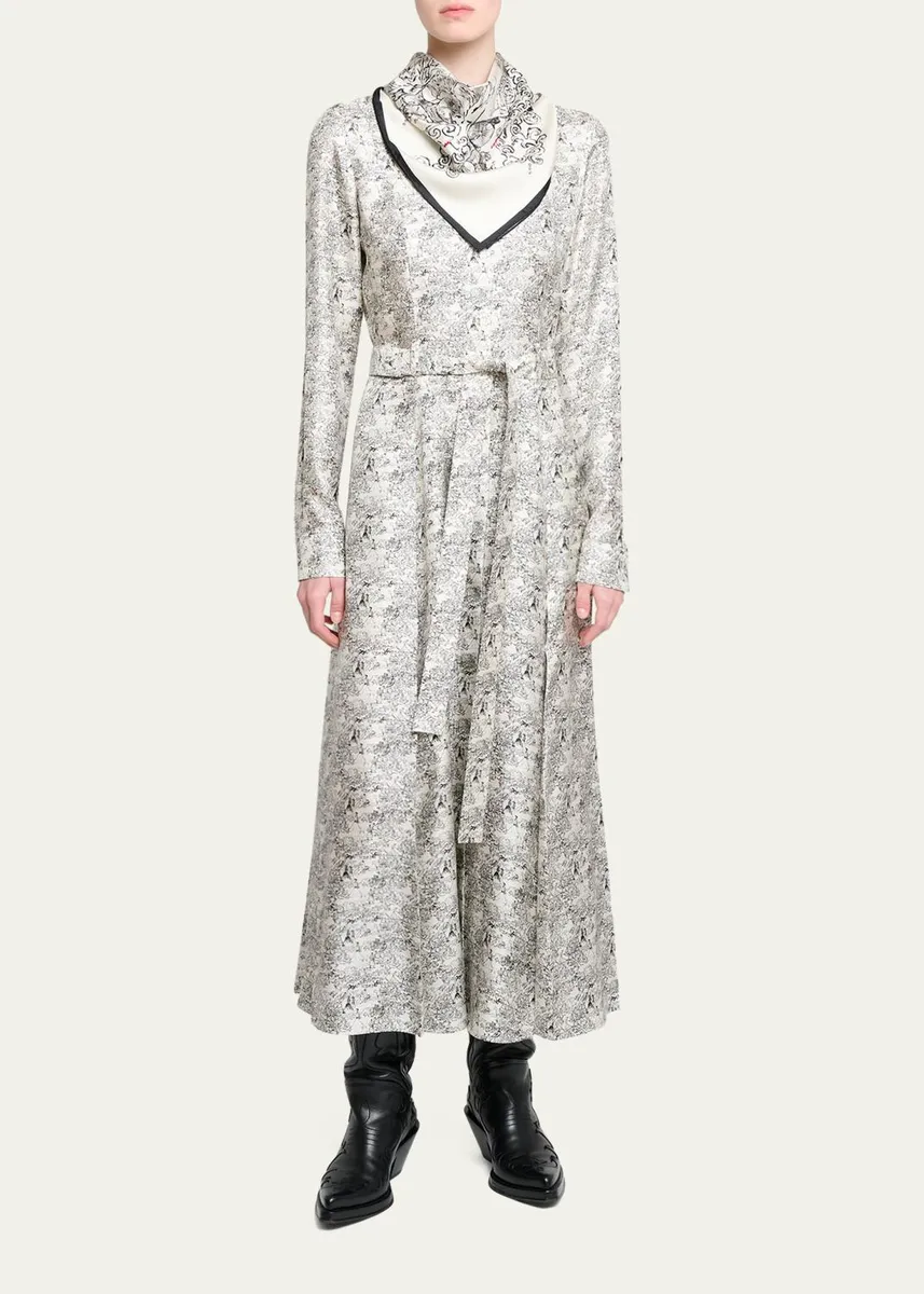 Gabriela Hearst Galway Pleated Silk Belted Midi Shirtdress | Thumbnail 2