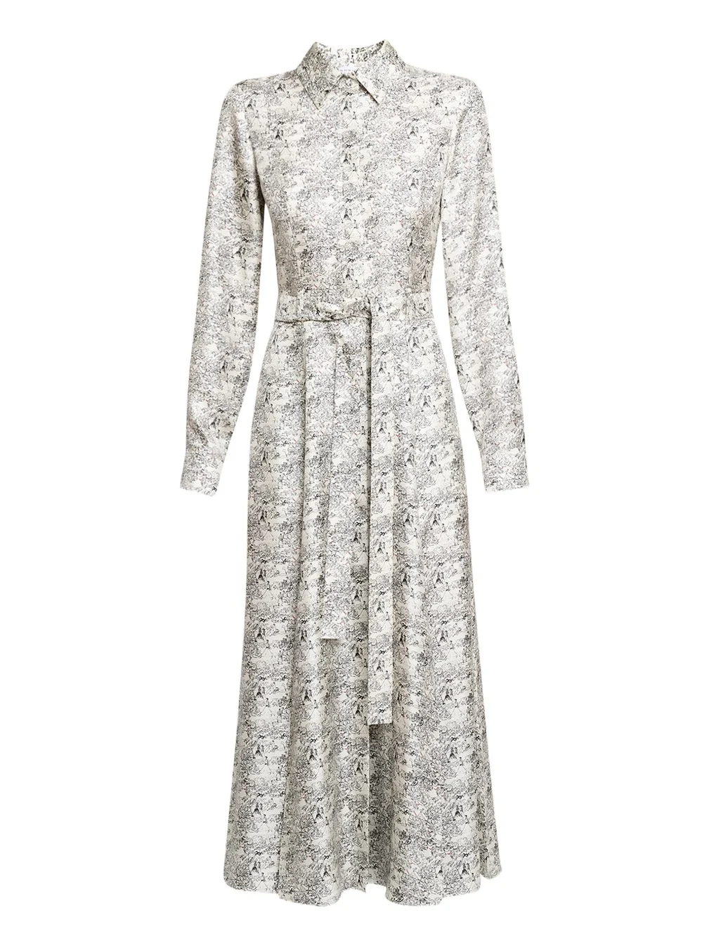 Galway Pleated Silk Belted Midi Shirtdress Galway Pleated Silk Belted Midi Shirtdress