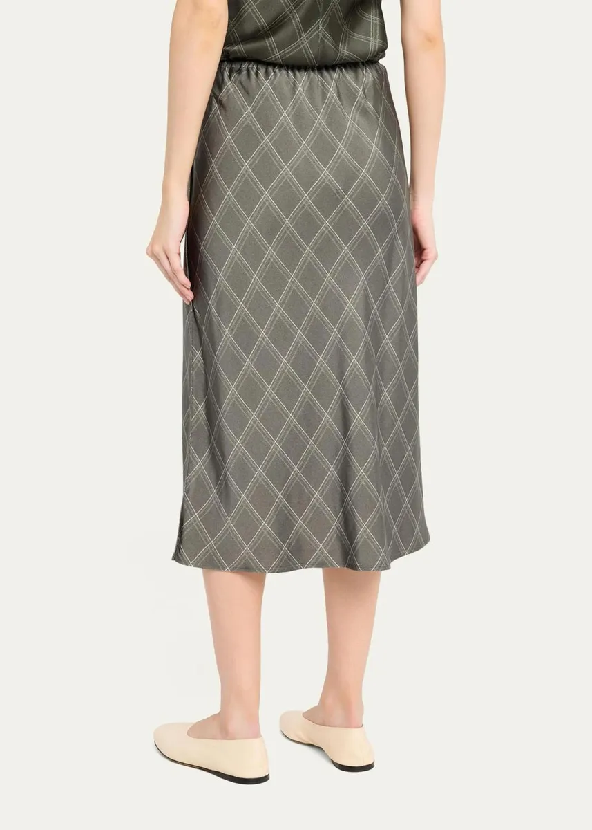 Vince Diamond Plaid Midi Skirt | Thumbnail 3 Vince Diamond Plaid Midi Skirt | Thumbnail 3