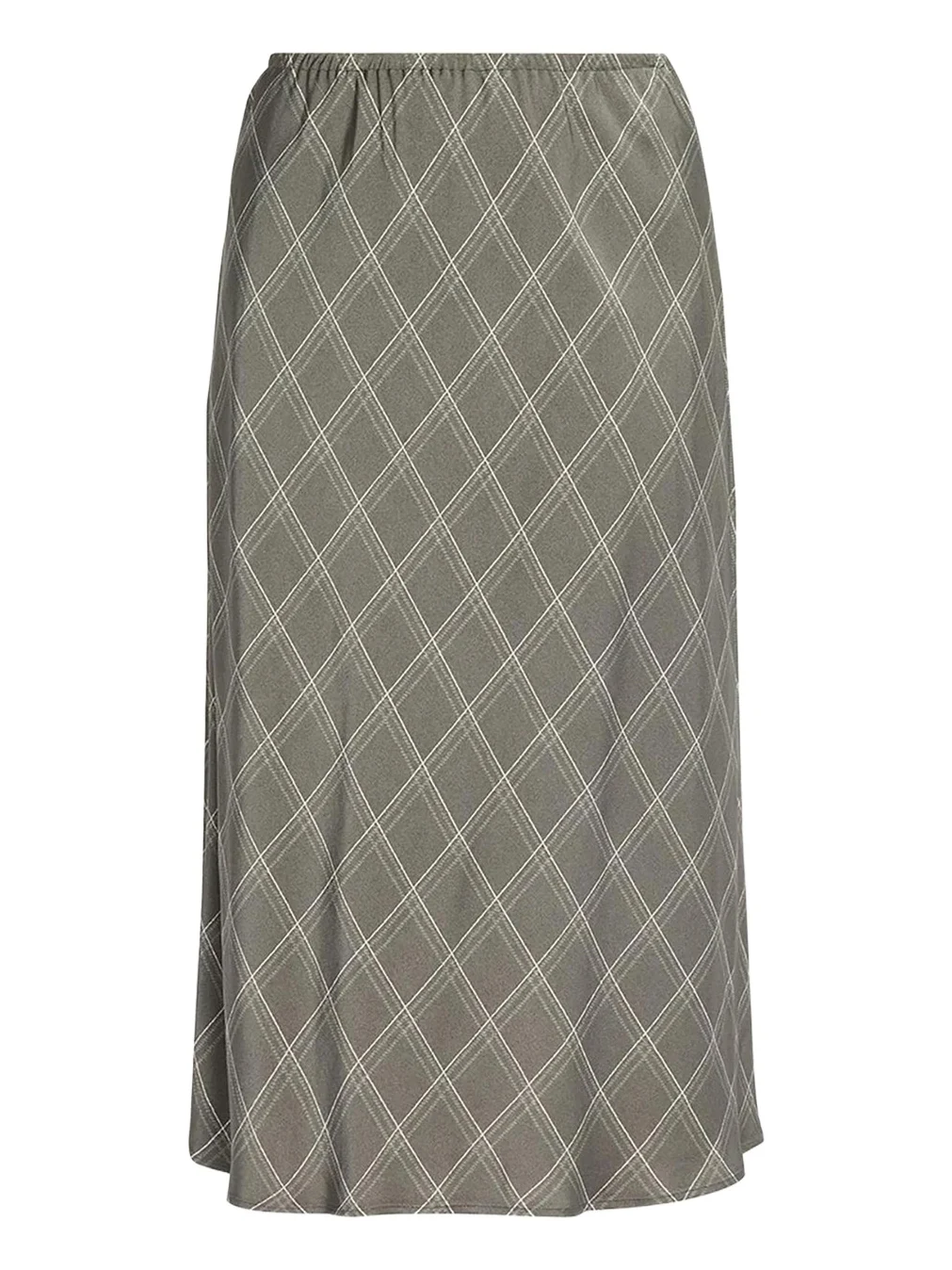 Vince Diamond Plaid Midi Skirt