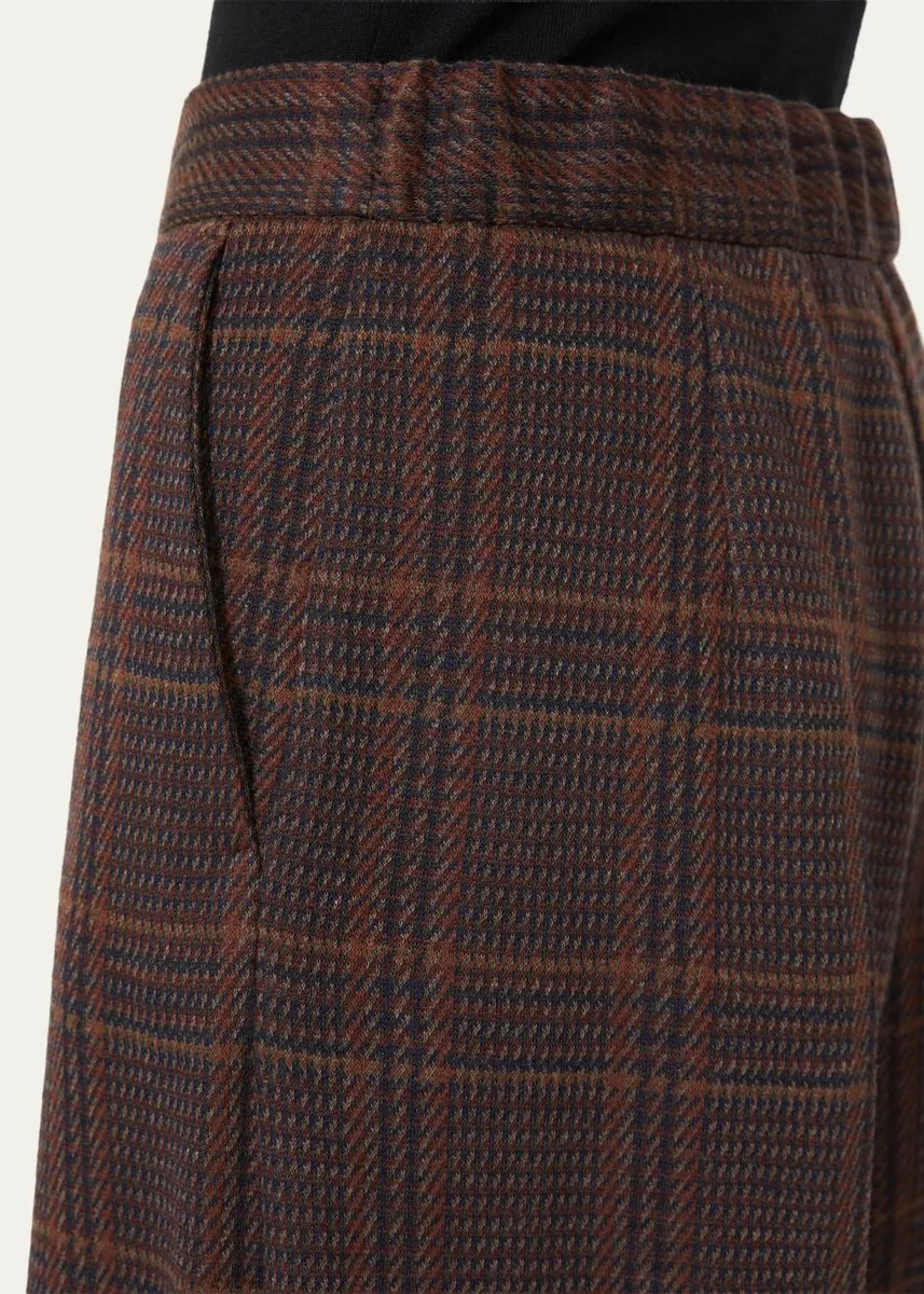 Max Mara Check Wool Wide-Leg Pants | Thumbnail 5 Max Mara Check Wool Wide-Leg Pants | Thumbnail 5