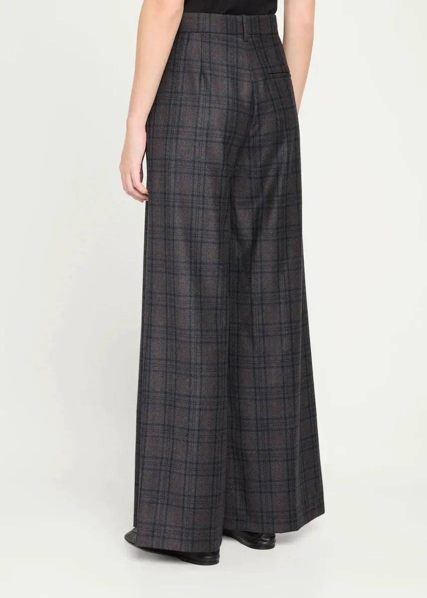 Theory High-Rise Plaid Wool Wide-Leg Trousers | Thumbnail 3 Theory High-Rise Plaid Wool Wide-Leg Trousers | Thumbnail 3