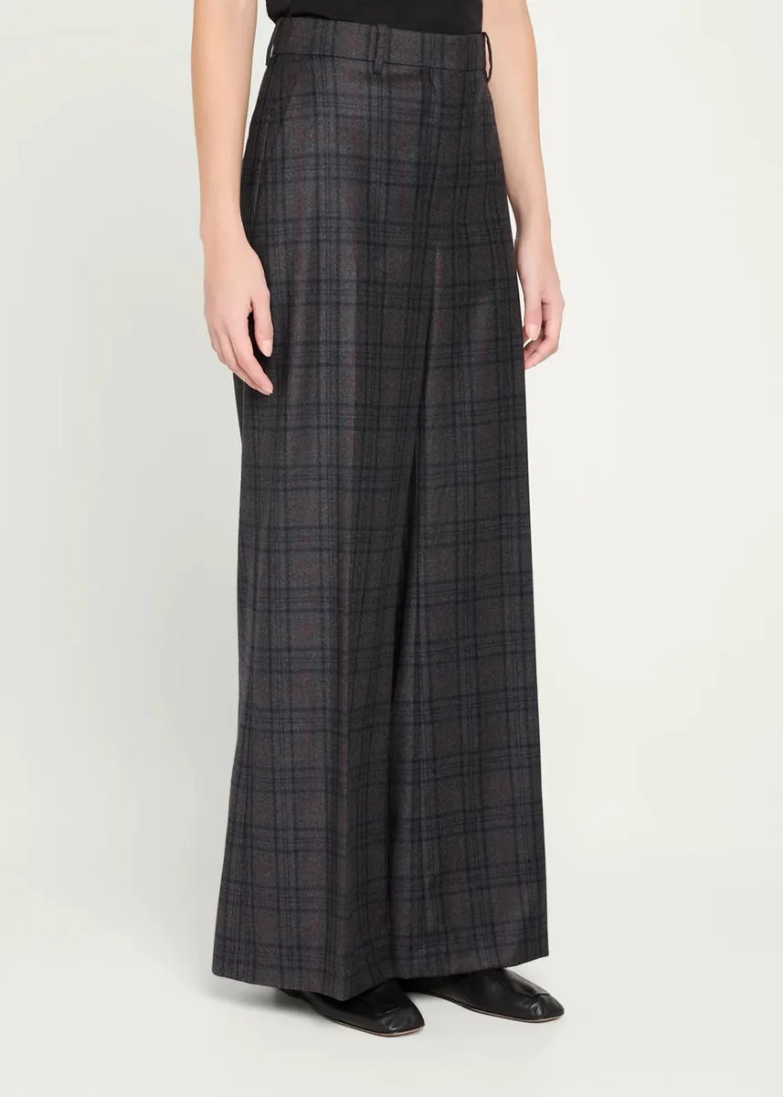Theory High-Rise Plaid Wool Wide-Leg Trousers | Thumbnail 4 Theory High-Rise Plaid Wool Wide-Leg Trousers | Thumbnail 4