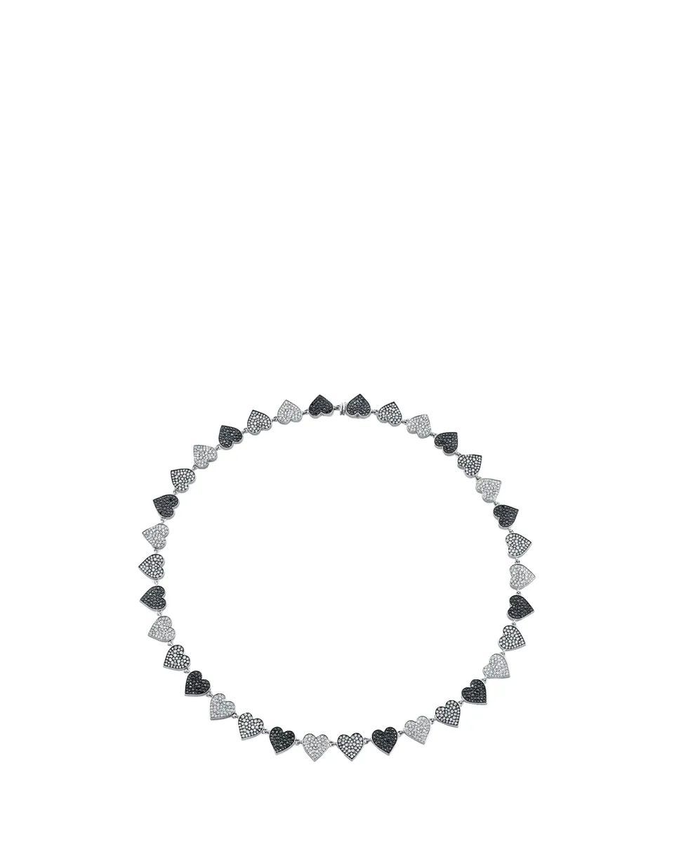 Sydney Evan 14K White Gold & 13.60 TCW Black & White Diamond Heart Necklace | Thumbnail 2 Sydney Evan 14K White Gold & 13.60 TCW Black & White Diamond Heart Necklace | Thumbnail 2