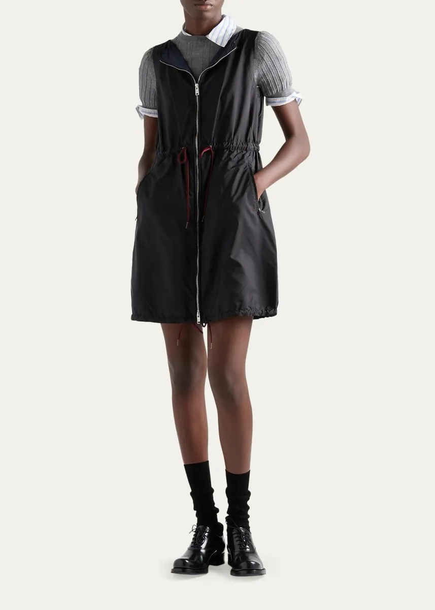 Prada Drawstring Sleeveless Mini Dress | Thumbnail 2 Prada Drawstring Sleeveless Mini Dress | Thumbnail 2