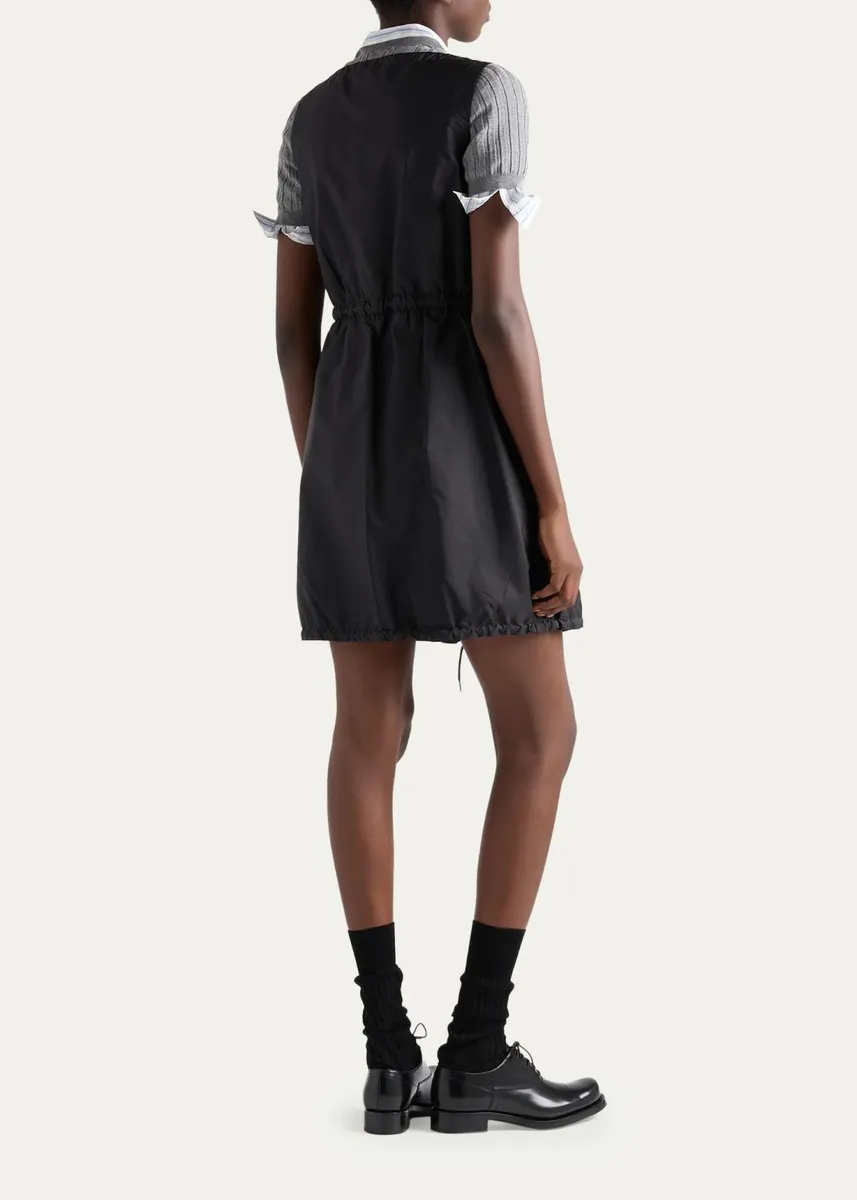 Prada Drawstring Sleeveless Mini Dress | Thumbnail 3 Prada Drawstring Sleeveless Mini Dress | Thumbnail 3