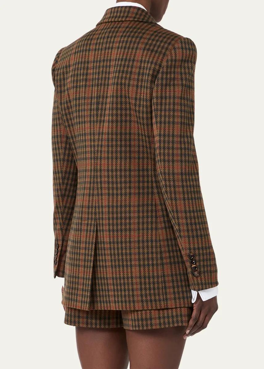 Max Mara Check Wool-Blend Single-Breasted Jacket | Thumbnail 3 Max Mara Check Wool-Blend Single-Breasted Jacket | Thumbnail 3