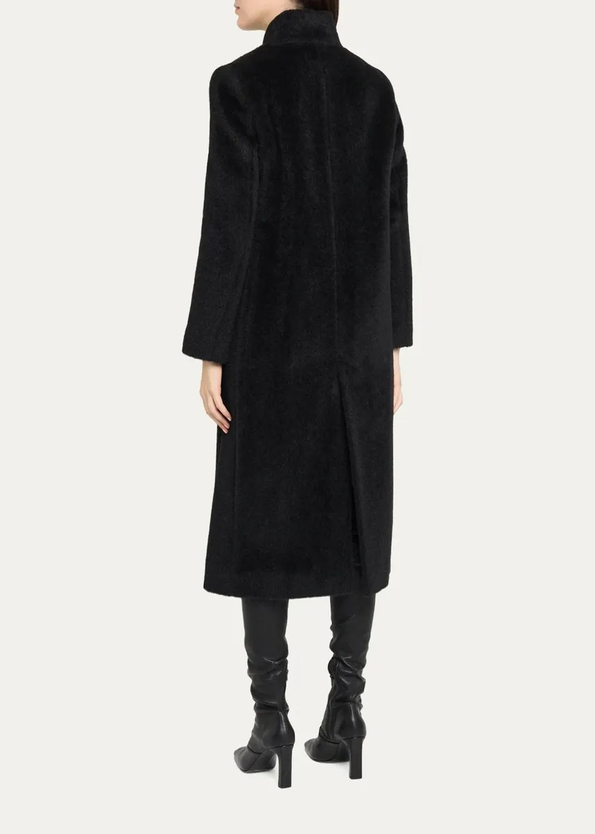 Cinzia Rocca Long Stand-Collar Alpaca Wool Coat | Thumbnail 3 Cinzia Rocca Long Stand-Collar Alpaca Wool Coat | Thumbnail 3