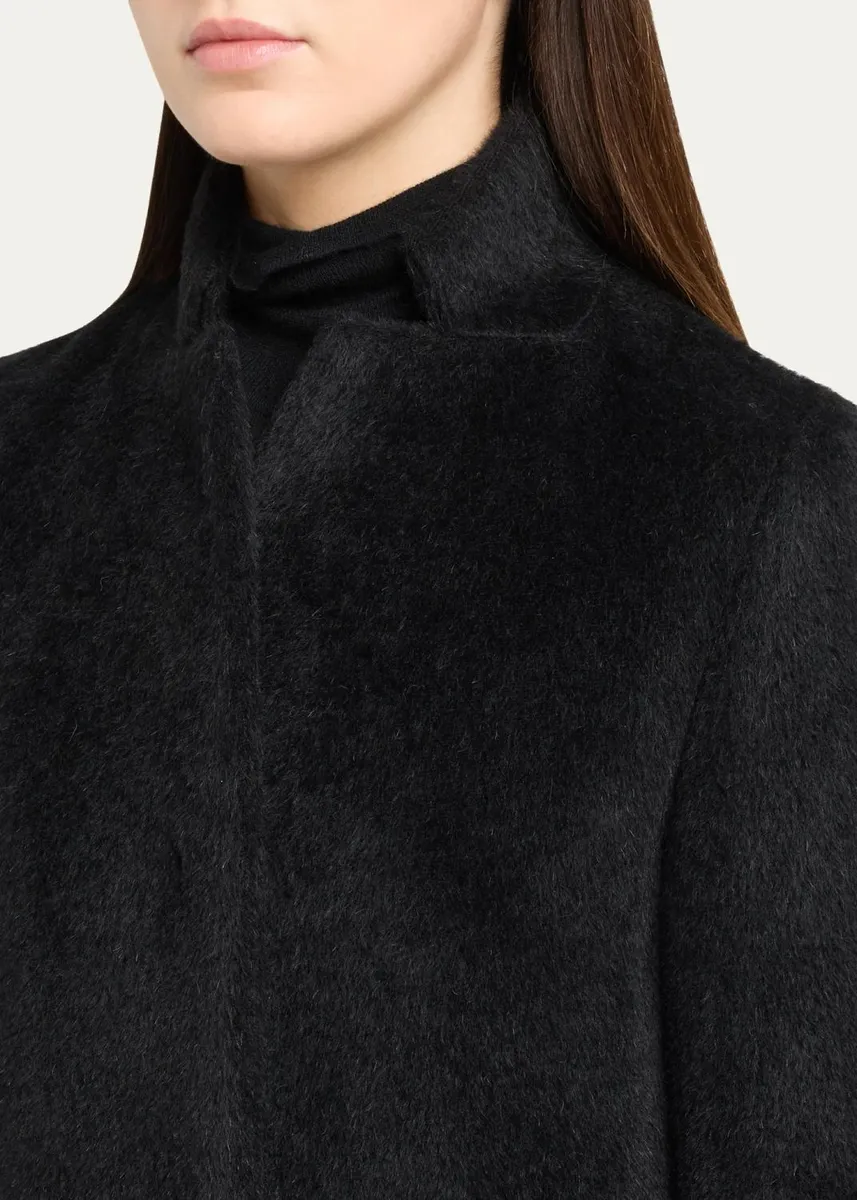 Cinzia Rocca Long Stand-Collar Alpaca Wool Coat | Thumbnail 5 Cinzia Rocca Long Stand-Collar Alpaca Wool Coat | Thumbnail 5