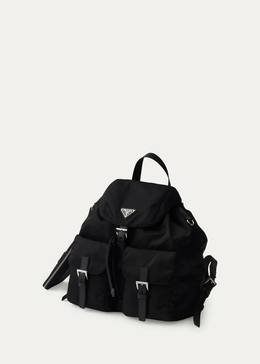 Prada Vela Leather-Trim Re-Nylon Backpack | Thumbnail 2