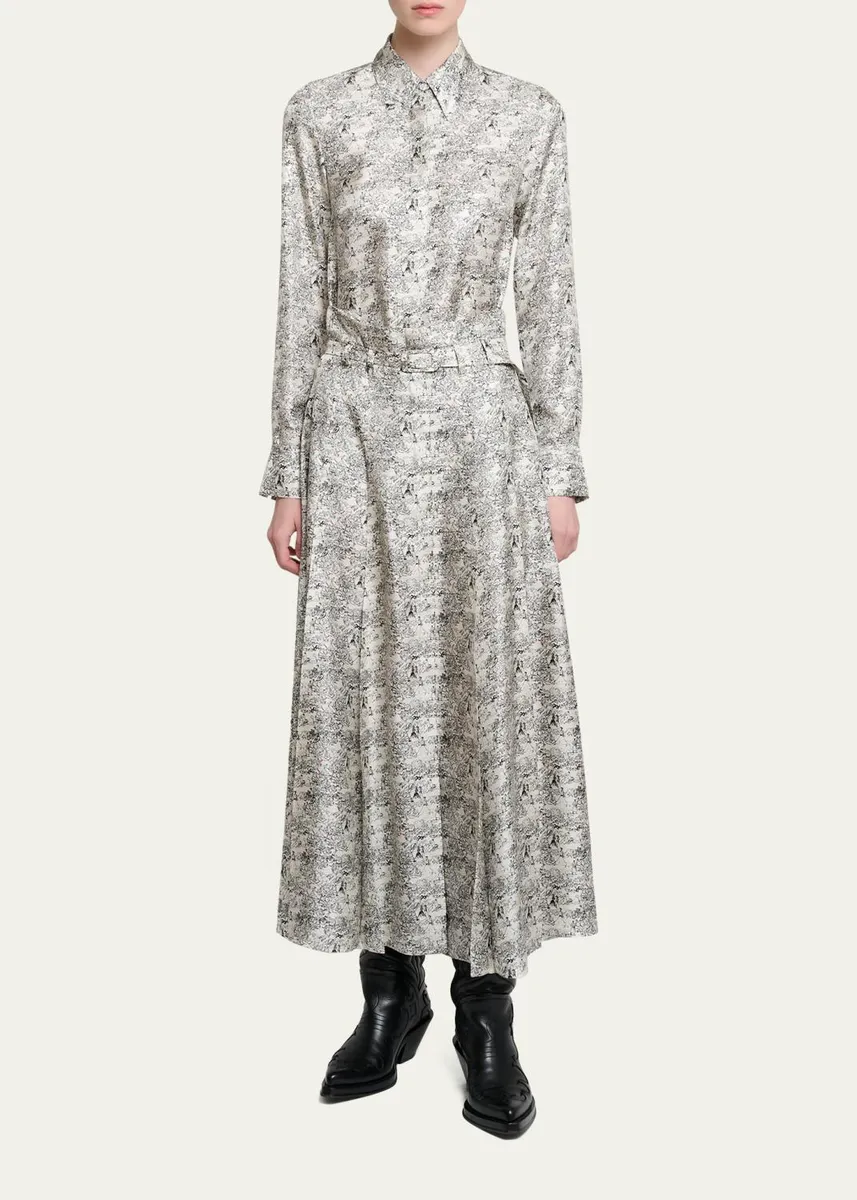 Gabriela Hearst Cruz Printed Silk Twill Button-Down Shirt | Thumbnail 2