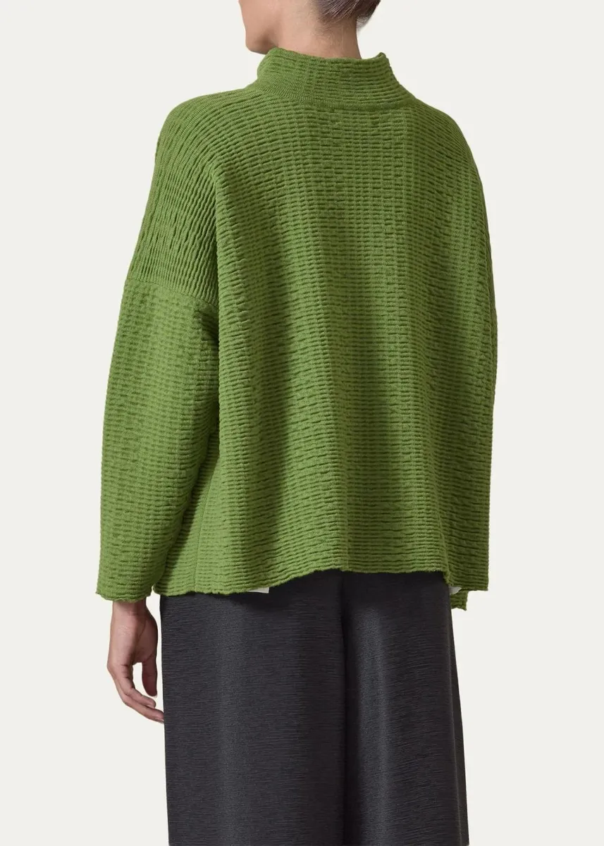 Eskandar 3/4 Width High Neck Cardigan- Mid Length | Thumbnail 3 Eskandar 3/4 Width High Neck Cardigan- Mid Length | Thumbnail 3