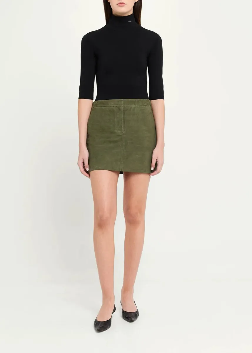 Theory Low-Rise Suede Mini Trouser Skirt | Thumbnail 6 Theory Low-Rise Suede Mini Trouser Skirt | Thumbnail 6